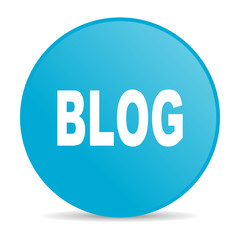 blog blue circle web glossy icon