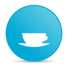coffee cup blue circle web glossy icon