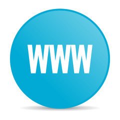 www blue circle web glossy icon