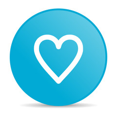 heart blue circle web glossy icon