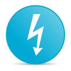lightning blue circle web glossy icon