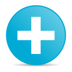 emergency blue circle web glossy icon