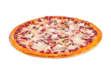 Mexican pizza, on white background