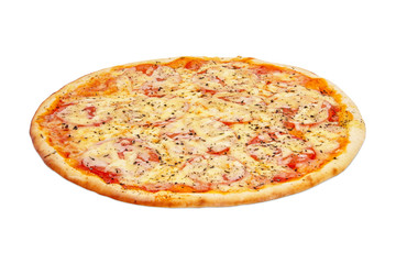 Margarita pizza, on white background