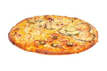 Four tastes pizza, on white background