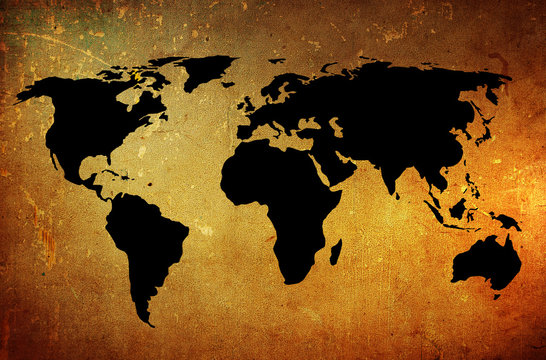 world map vintage artwork