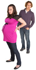 Fototapeta premium Angry Pregnant Lady with Man