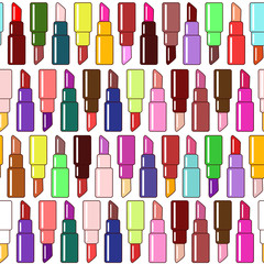 Seamlees pattern of lipsticks