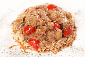 rice wiht meat and vegetables