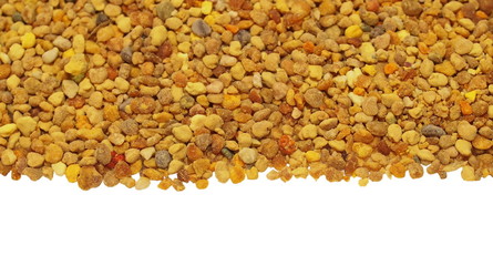 pile fresh bee pollen isolated on white background, texture