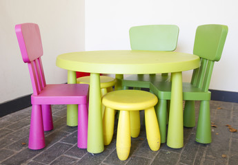 Colourful children's seating