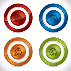 Glossy buttons with various icons