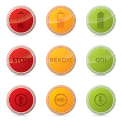 Web button set with various icons