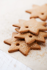 Gingerbread cookies on paper