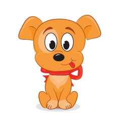 Un chien de dessin animé mignon. Illustration vectorielle