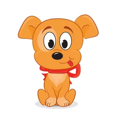 Selbstklebende Fototapeten Ein süßer Cartoon-Hund. Vektor-Illustration © ARNICA