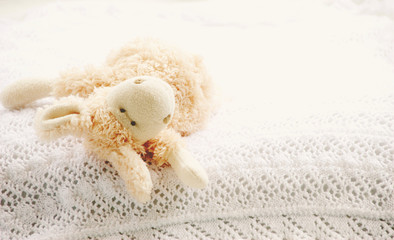 teddy on bed