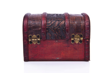 Old chest isolated on the white background