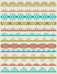 floral decorative borders, ornamental rules, dividers
