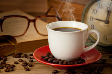 coffee cup and coffee beans
