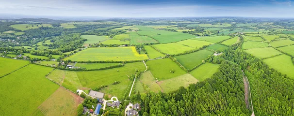 Foto auf Acrylglas Idyllic rural, aerial view, Cotswolds UK © travelwitness