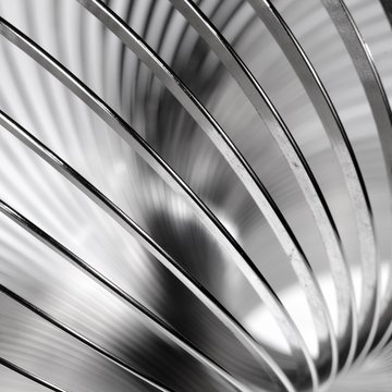 Metal Slinky Toy Close-up