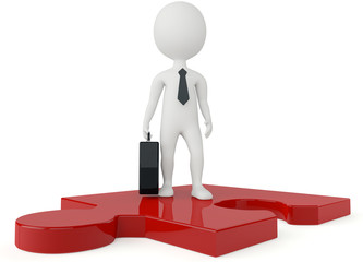 3d humanoid character with a puzzle pieces