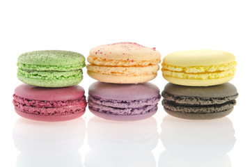 macaroons on white background