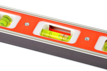 Red construction level, isolated on white background