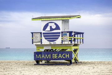 Lifeguard tower in South Beach, Miami