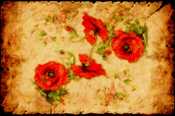 Retroplakat - Rote Rosen II