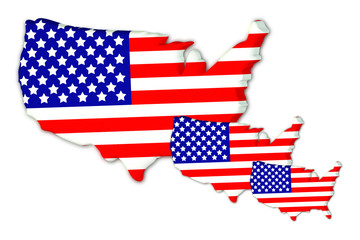 Three American flags