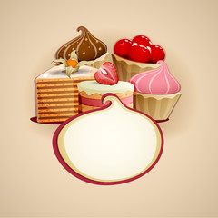 Delicious cakes background