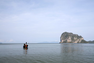 Boat and ocean background at Trang Thailand