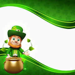 Leprechaun for st patrick's day with golden pot