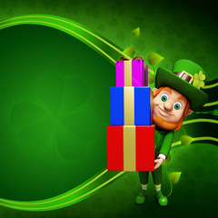 Leprechaun for st patrick's day on green background