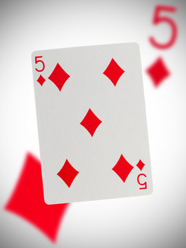 Playing card, five