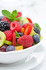 salad of fresh fruit and berries in a bowl