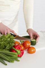 Girl Making Healthy Salad
