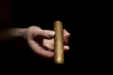Woman Holding a Exclusive Cigar