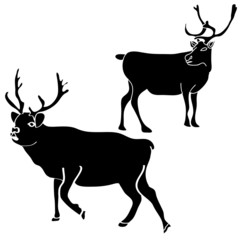 reindeer silhouette vector
