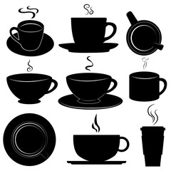 coffee cups set vector