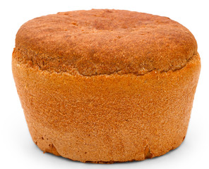 bread black round Russian isolated on white background