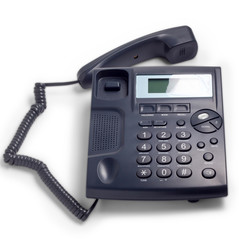modern blue business phone isolated on white background