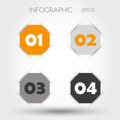 orange and gray infographic heaxagon with numbers