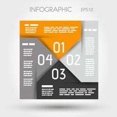 orange and grey infographic square propeller