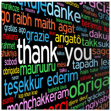 "THANK YOU" Tag Cloud (thanks gratitude appreciation card)