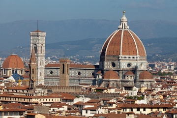 Fototapeta na wymiar Katedra Florencja Włochy, widok z placu Michała Anioła