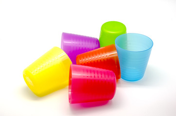Colorful plastic cups