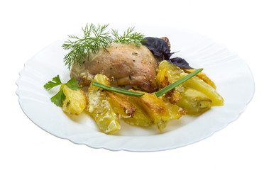 Fried chicken with potato